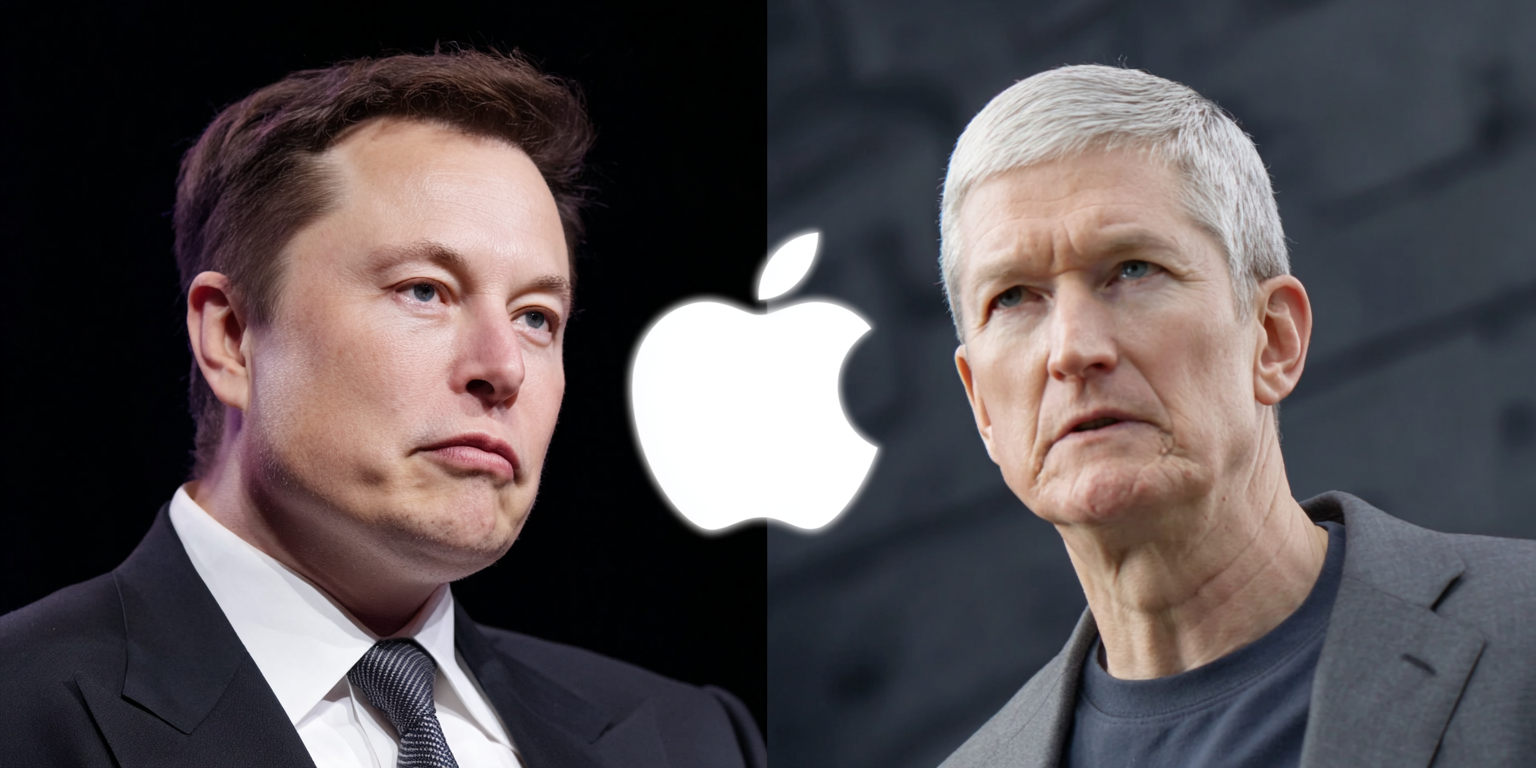 Image illustrant Elon Musk contre Apple: bataille